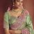 Parrot green traditional pure smooth zari silk saree with heavy embroidery and sequins