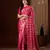pink color beautiful woven ethnic georgette fabric ceremonial saree