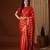 red color beautiful woven ethnic georgette fabric ceremonial saree