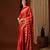 red color beautiful woven ethnic georgette fabric ceremonial saree