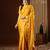 yellow color beautiful woven ethnic georgette fabric ceremonial saree
