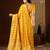 yellow color beautiful woven ethnic georgette fabric ceremonial saree