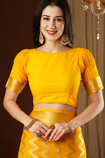 yellow woven ethnic georgette ceremonial saree