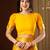 yellow color beautiful woven ethnic georgette fabric ceremonial saree