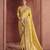 Light yellow majestic pure smooth zari silk saree with sequins and heavy embroidery