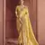 Light yellow majestic pure smooth zari silk blend saree with sequins and embroidery