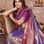 lavender color banarasi tissue silk blend ethnic jacquard weving designer ceremonial saree