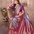 lavender color banarasi tissue silk blend ethnic jacquard weving designer ceremonial saree