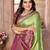 pista color banarasi tissue silk blend ethnic jacquard weving designer ceremonial saree