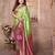 pista color banarasi tissue silk blend ethnic jacquard weving designer ceremonial saree