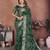 green color beautiful festive special bandhej printed traditional saree