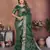 green color beautiful festive special bandhej printed traditional saree