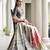 grey soft pure satin silk saree with hand painted floral design & zari border