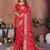 red beautiful festive special bandhej printed traditional saree