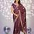 purple color crepe fabric embroidery work ready to wear saree