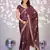 purple color crepe fabric embroidery work ready to wear saree