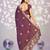 purple color crepe fabric embroidery work ready to wear saree