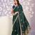 green color crepe fabric embroidery work ready to wear saree