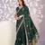 green color crepe fabric embroidery work ready to wear saree