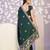 green color crepe fabric embroidery work ready to wear saree