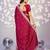 red color crepe fabric embroidery work ready to wear saree