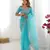 Sky blue heavy organza silk saree with thread & sequin embroidery
