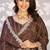 brown color crepe fabric embroidery work ready to wear saree
