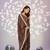 brown color crepe fabric embroidery work ready to wear saree