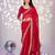 red color crunchy fabric embroidery work ready to wear saree
