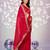 red color crunchy fabric embroidery work ready to wear saree