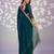 teal blue color crunchy fabric embroidery work ready to wear saree