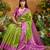 Green handloom weaving paper silk saree with matching paper silk blouse