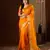mustard color girlie organza fabric woven jacquard designer saree