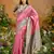 Pink handloom weaving paper silk saree with matching paper silk blouse