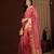 peach color girlie organza fabric woven jacquard designer saree