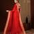 red color girlie organza fabric woven jacquard designer saree