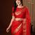 red color girlie organza fabric woven jacquard designer saree