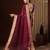 wine color girlie organza fabric woven jacquard designer saree