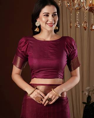 wine girlie organza woven jacquard saree 5