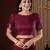 wine color girlie organza fabric woven jacquard designer saree