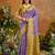 Purple handloom weaving paper silk saree with matching paper silk blouse