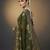 green color ethnic crepe silk blend fabric woven jacquard designer ceremonial saree