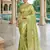olive color ethnic crepe silk blend fabric woven jacquard designer ceremonial saree