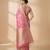 pink color ethnic crepe silk blend fabric woven jacquard designer ceremonial saree