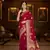 red color ethnic crepe silk blend fabric woven jacquard designer ceremonial saree