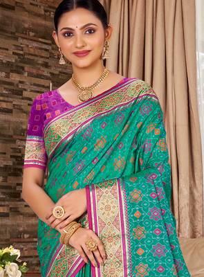 rama ethnic patola silk blend festive saree 2