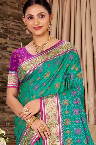 rama ethnic patola silk blend festive saree