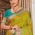 green color ethnic patola silk blend fabric beautiful festive saree