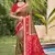 mehandi color pochampalli silk blend fabric ethnic woven designer partywear saree
