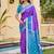purple color pochampalli silk blend fabric ethnic woven designer partywear saree